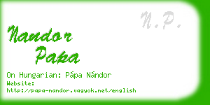 nandor papa business card
